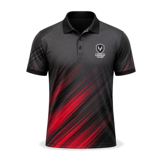 Momentum Polo — Graphite and Red golf product by Maxido Golf